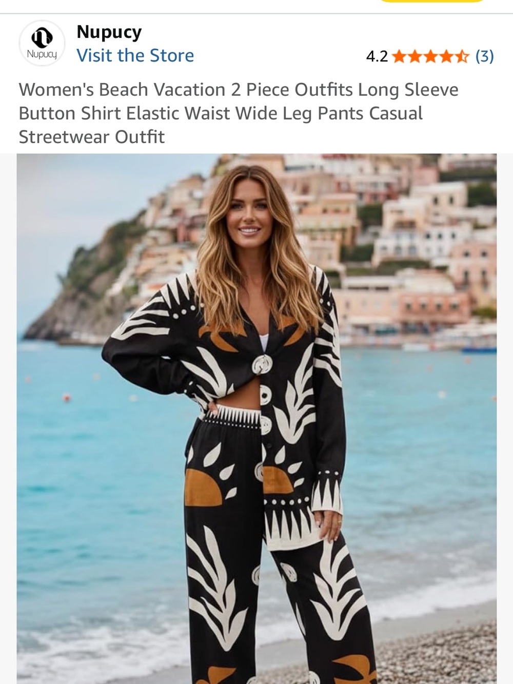 Two-Piece Button Shirt & Wide Leg Pant set